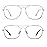 JM 2-Pack Aviator Blue Light Blocking Computer Glasses, Square Eye Protect Video Eyeglasses Anti Glare Men Women (Gold Frame & Silver Frame)