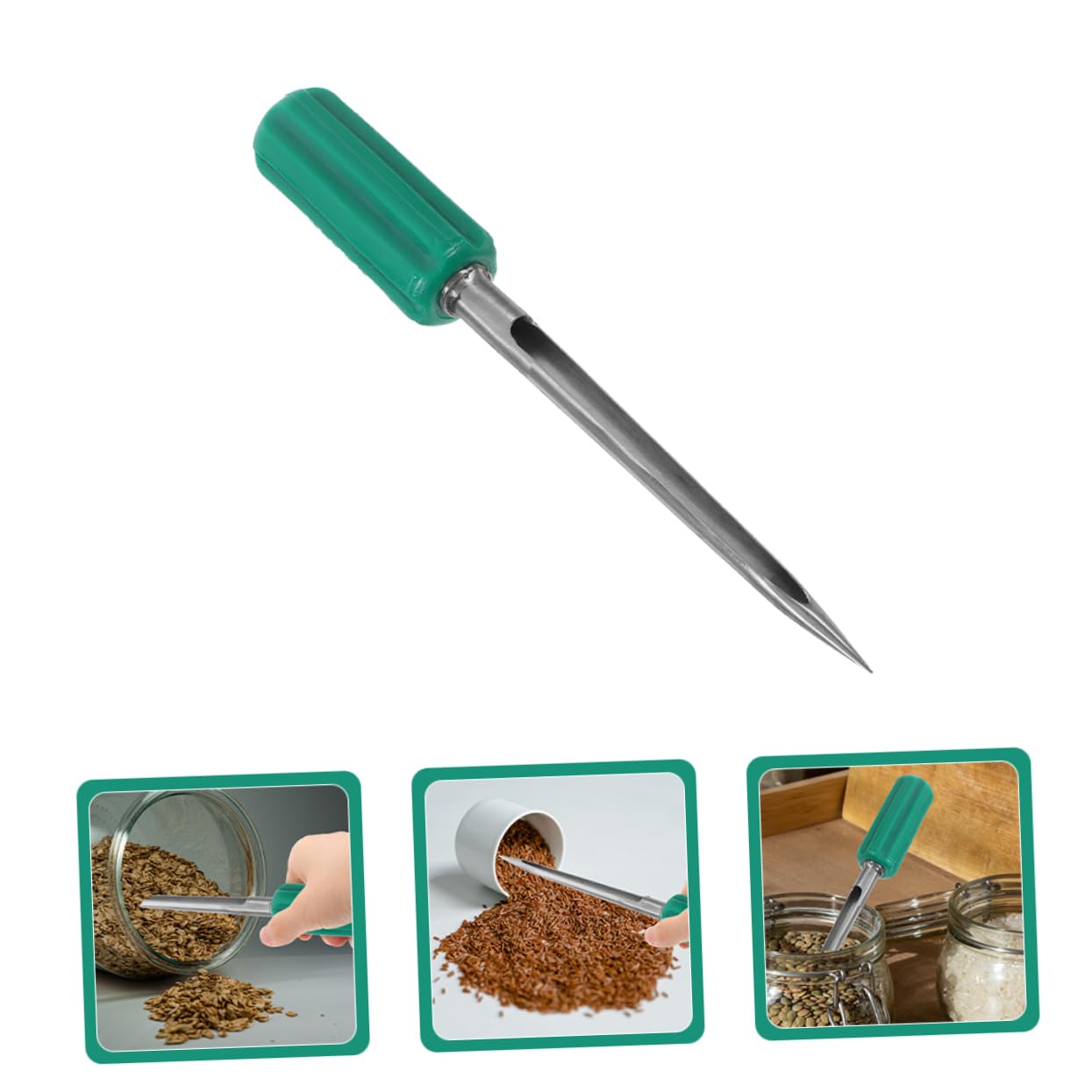 GANAZONO Campionatore Di Cereali in Acciaio Inossidabile 11.81 Pollici Strumento Portatile Per Campionamento Di Mais Grano Analisi Suolo Agricoltura