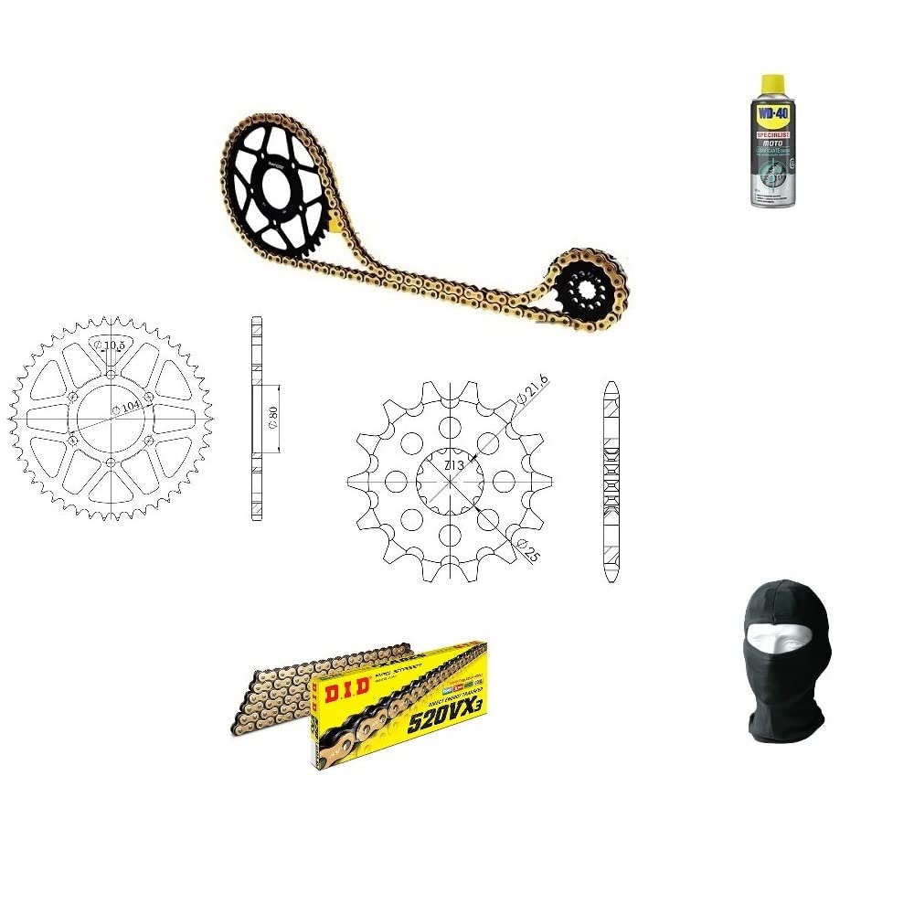 Compatible con Honda CB Four 400 1975-1976 PIÑÓN Kit Cadena PIÑÓN para Motocicleta TRANSMISIÓN Did 530VX3 LUN 96 Enlaces,PIÑÓN Acero P530-Z38,PIÑÓN P530-Z16 ESPECÍFICO
