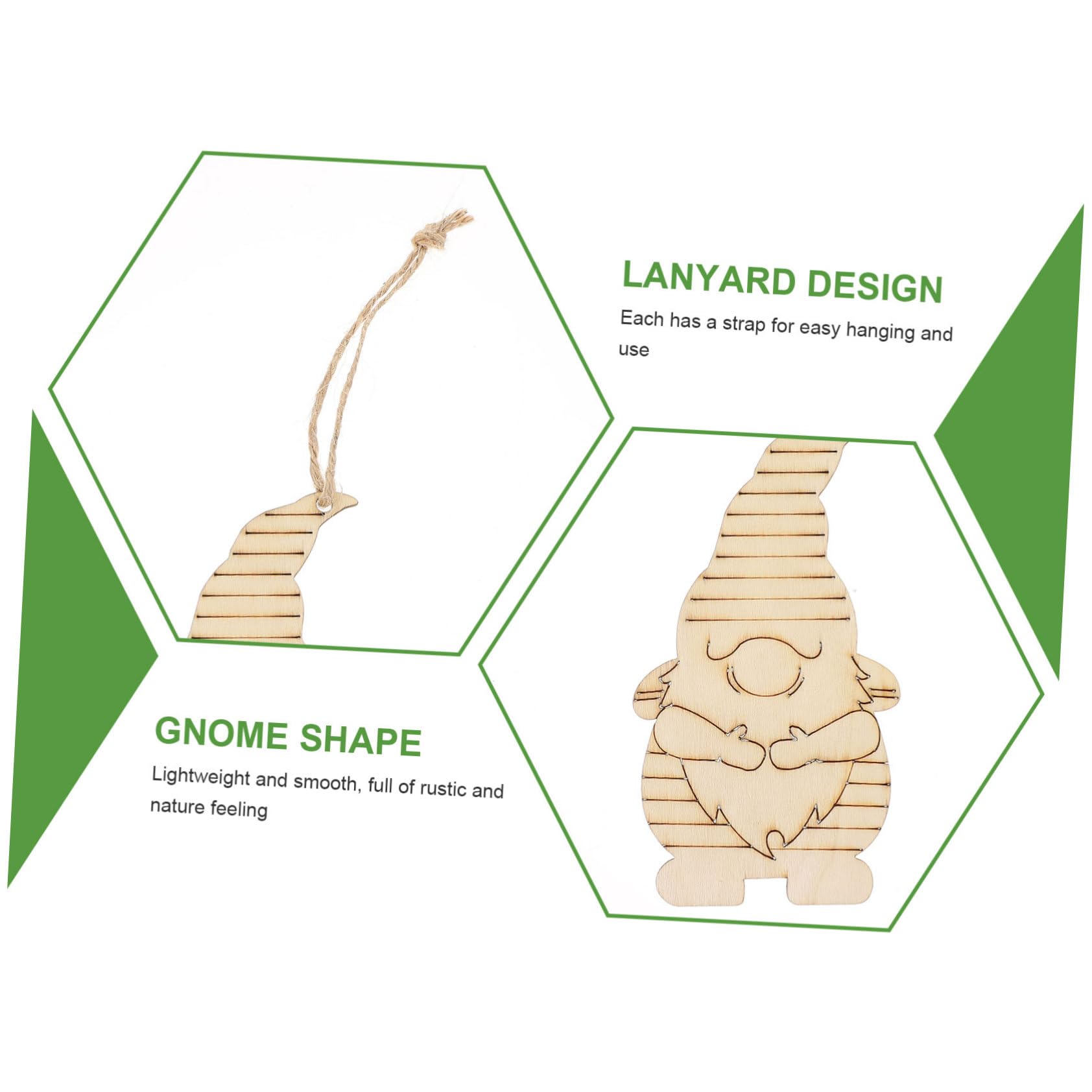 HOMSFOU Set 40 Pezzi Ciondoli Legno Grezzo Gnomi, Decorazione Natalizia da Dipingere Fai da Te, Ornamenti Albero Natale Artigianato Creativo per Casa e Feste
