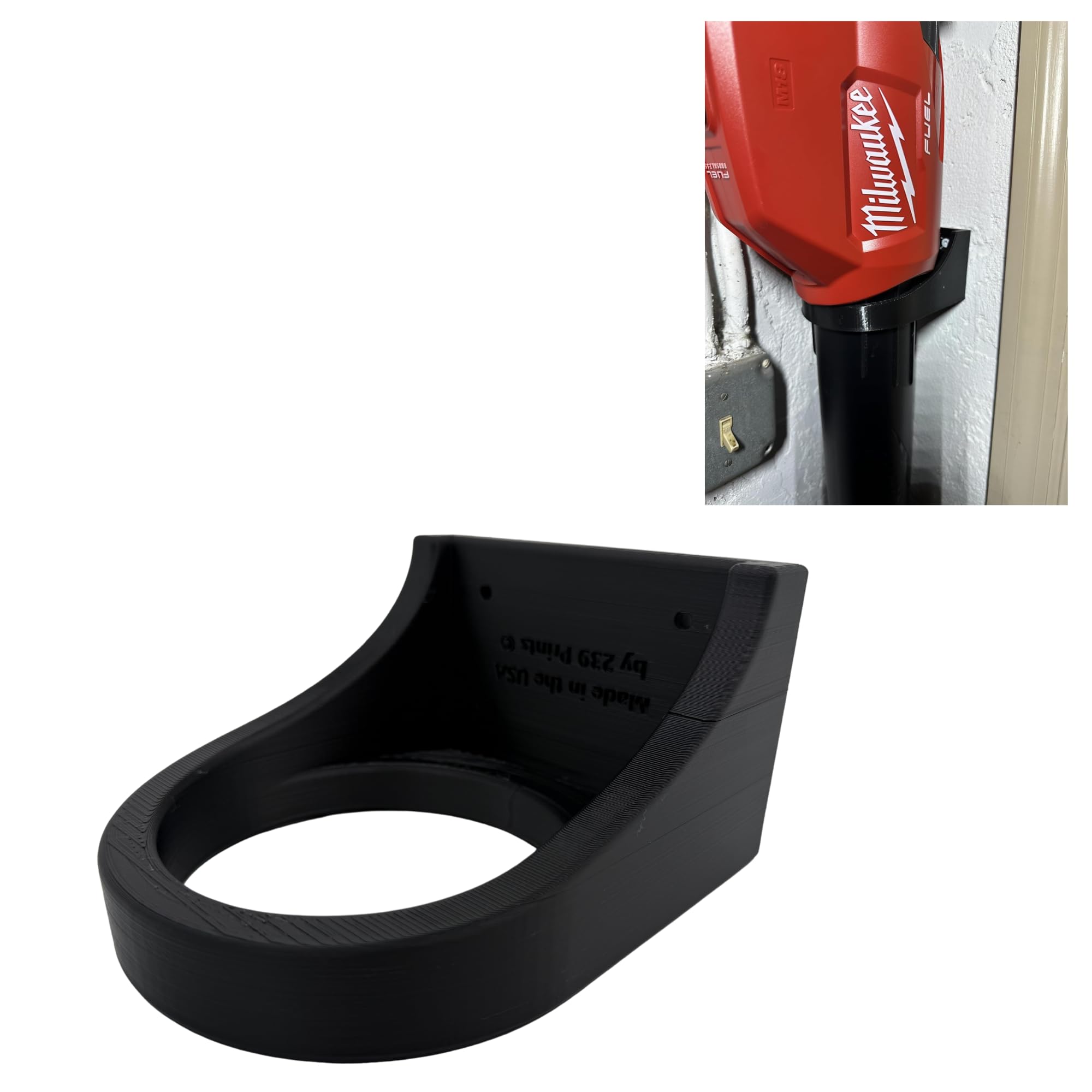 Soporte de pared para soplador de hojas