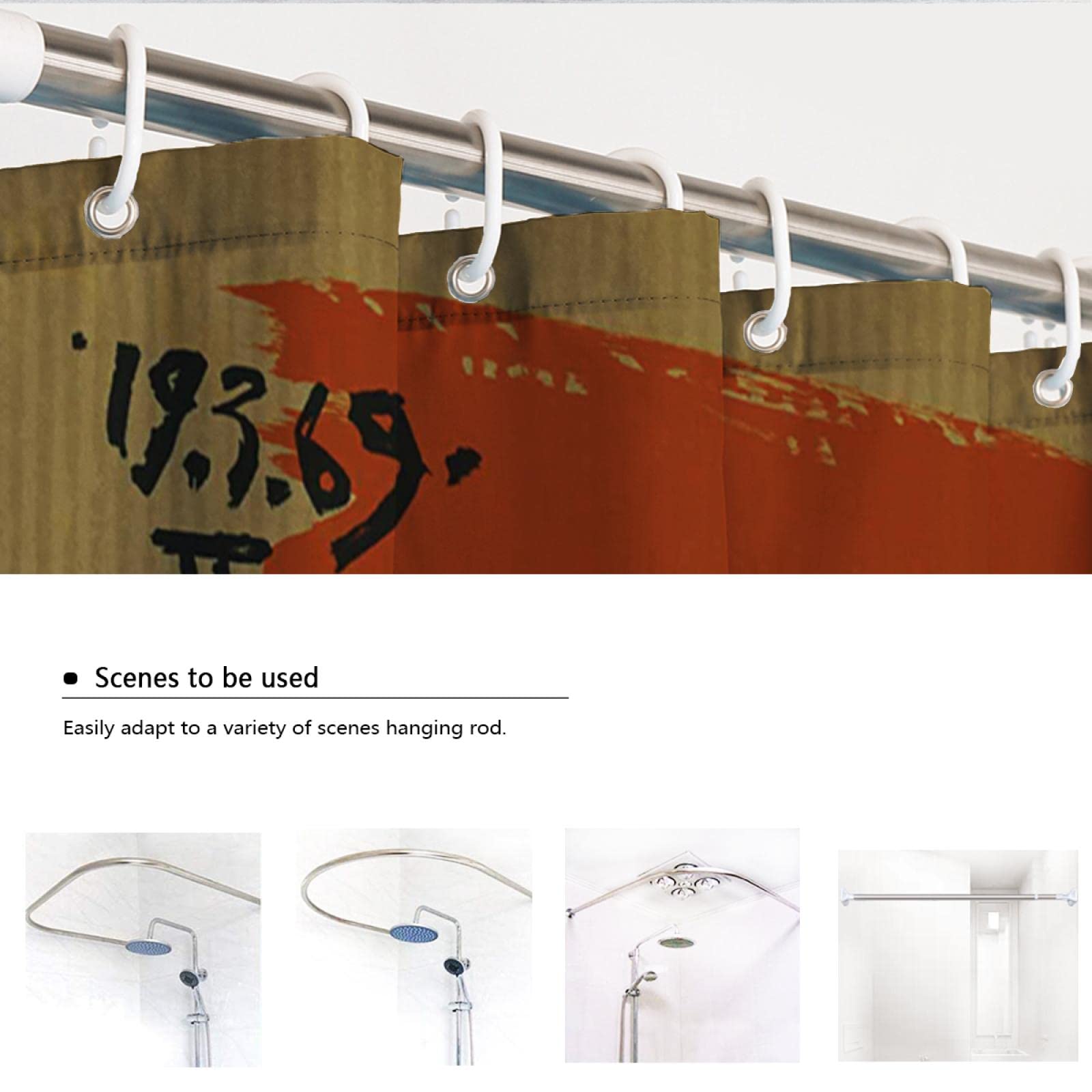 Famoso Pintor Picasso Cortinas de Ducha Sets con 12 Ganchos Diseños Resistentes al Agua Lavable Cortina de Ducha de habitación húmeda Hotel Calidad roja W280xL200cm