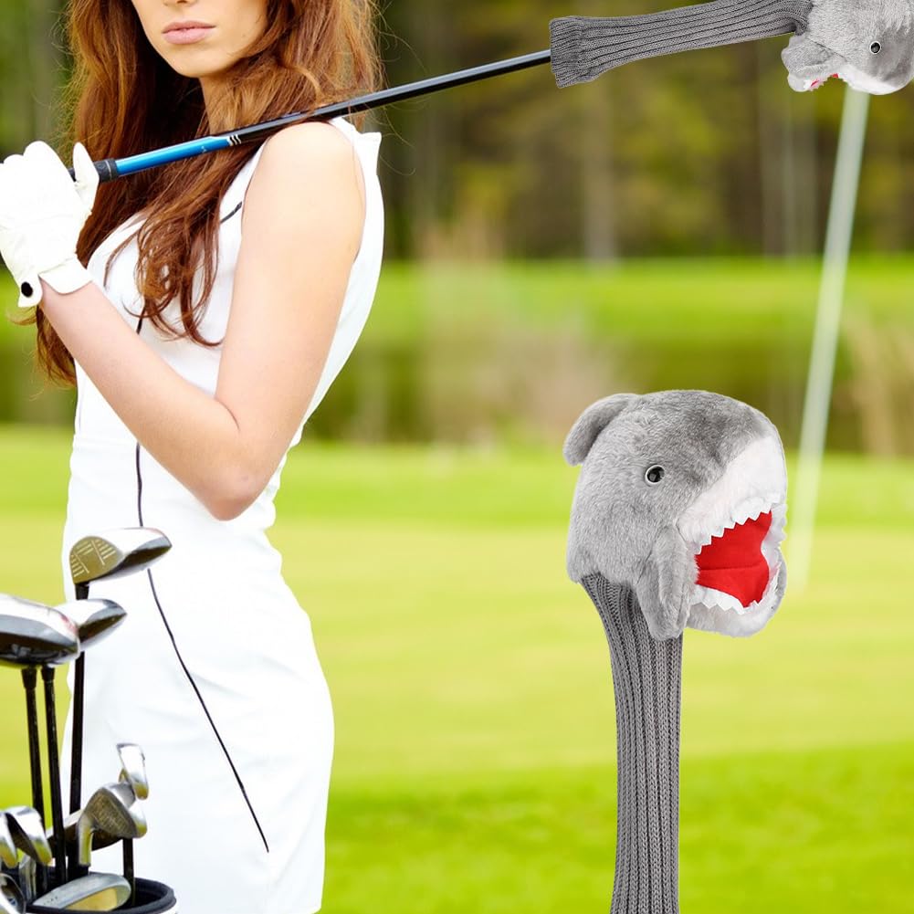 Golf Head Covers, Shark Head Driver Headcover Funny Animal Golfschläger Head Cover für alle Marken 3 und 5 Holz Driver