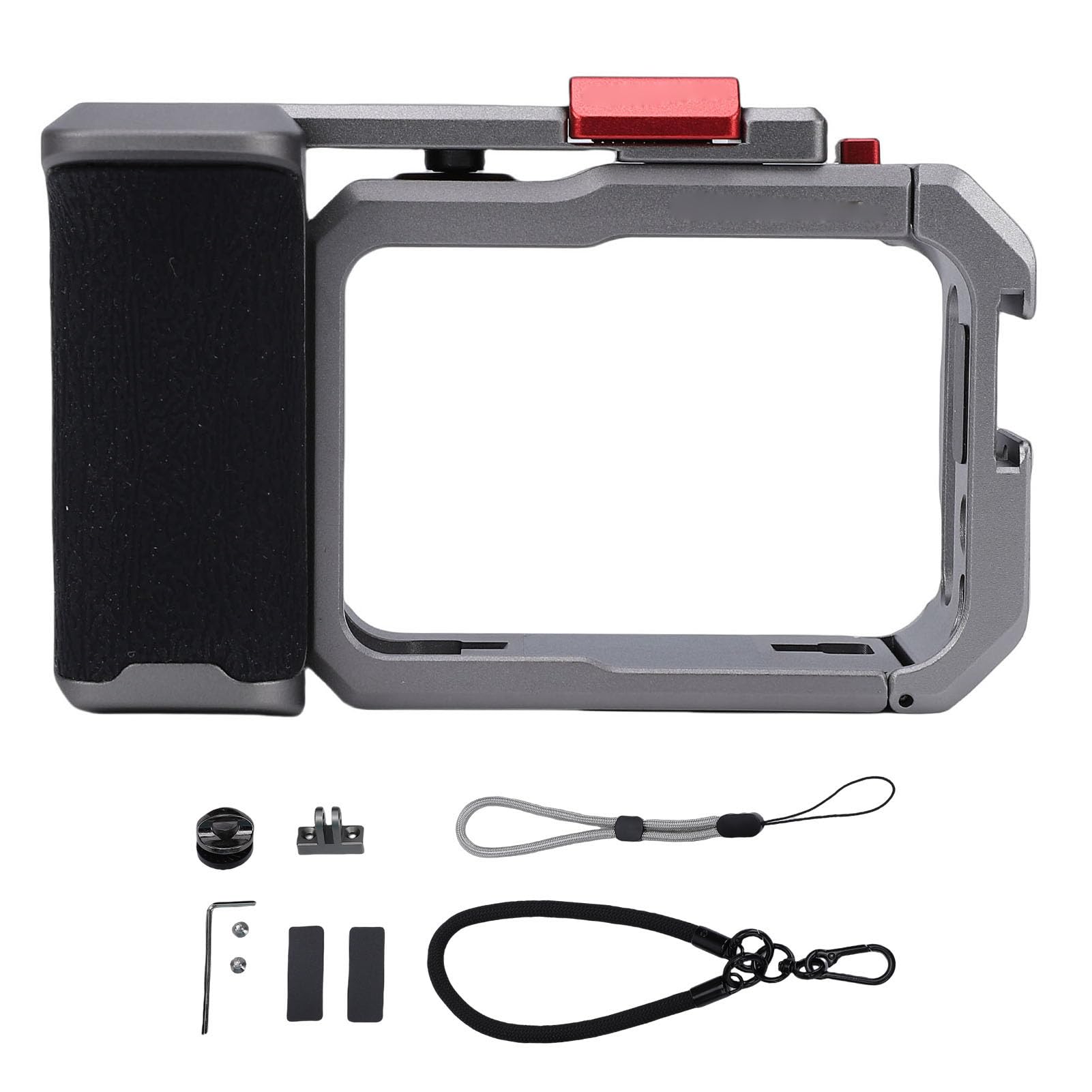 Kit Street Grip, Gabbia per Fotocamera in Lega di Alluminio con Protezione Antiurto e Impugnatura in Silicone per Go Ultra, con Supporto per Fredda e Cinturino da Po