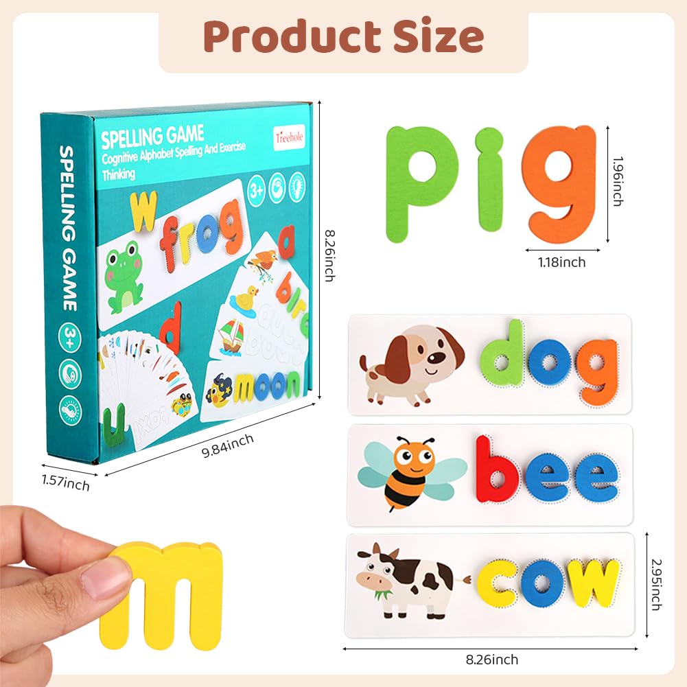 Spelling Games for Kids Alphabet Flash Cards Toys, Matching Shape Letter Games, Puzzle Game Wooden Alphabet - Image 2
