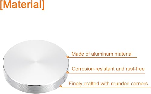 Miniatura 3 de uxcell Rosca M8 1.575 in de diámetro de forma redonda de aluminio disco hardware 4pcs, aluminio círculo disco vidrio adaptador superior para mesa de
