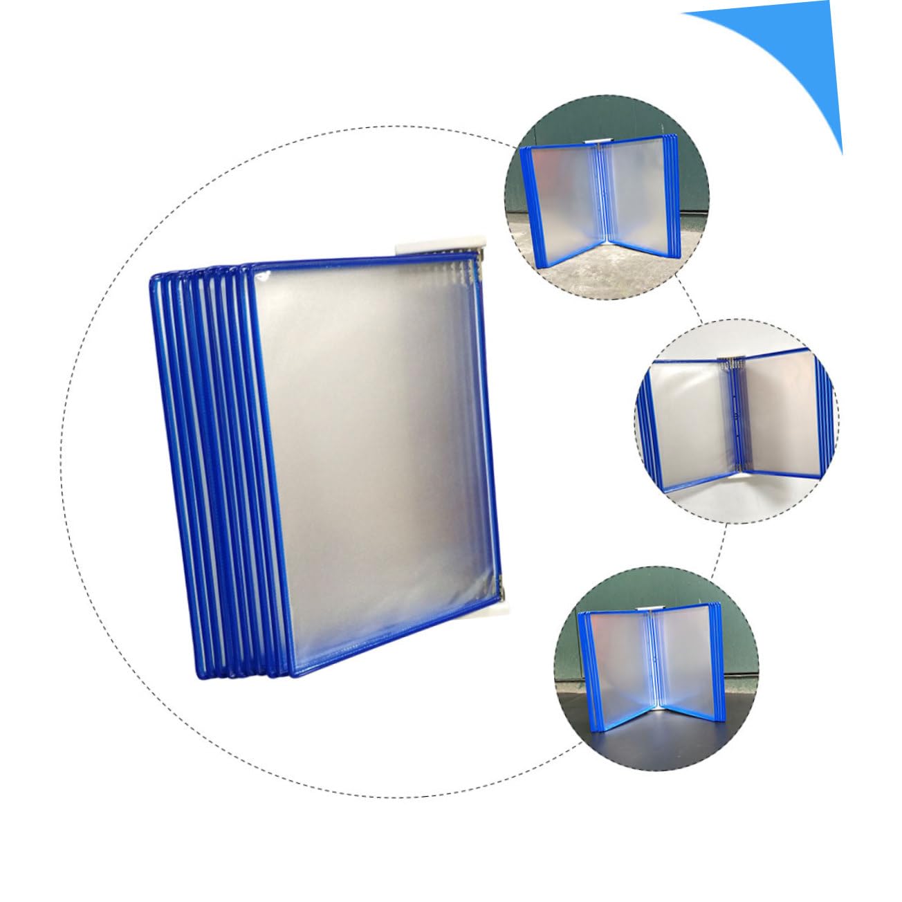 Gatuida Organizzatore di Documenti da Parete Blu in Pvc e Metallo, 10 Pagine, per Riunioni e Scuole, Porta Riviste e Documenti
