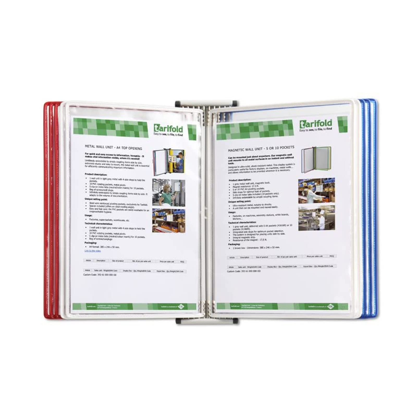 Organizer Ścienny Do Prezentacji Katalogów, 10 Kieszeni Dwustronnych, Ścienny System Prezentacji I Prezentacji, Stojak Na Plakaty I Książki, Format Papieru A4