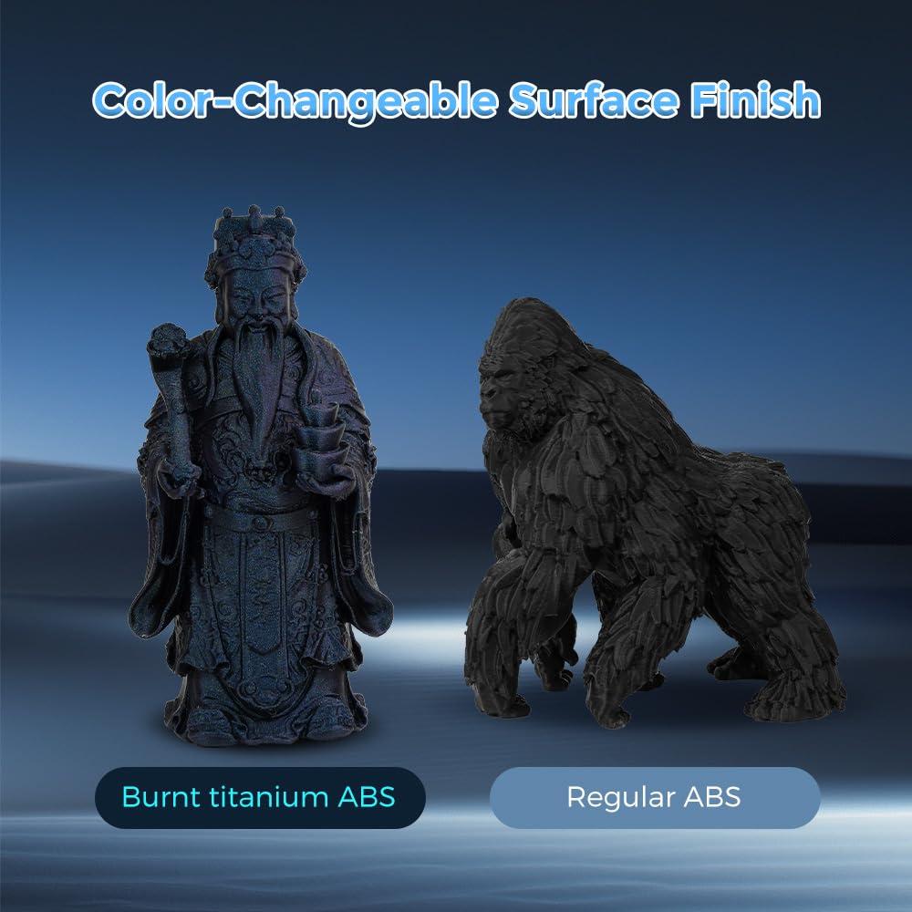 FLASHFORGE Filamento ABS da 1,75 mm, filamento Chameleon ABS color Burnt Titanium, cambia colore con la luce e gli angoli, Filamenti per stampante 3D forti e resistenti al calore, Bobina da 1 kg