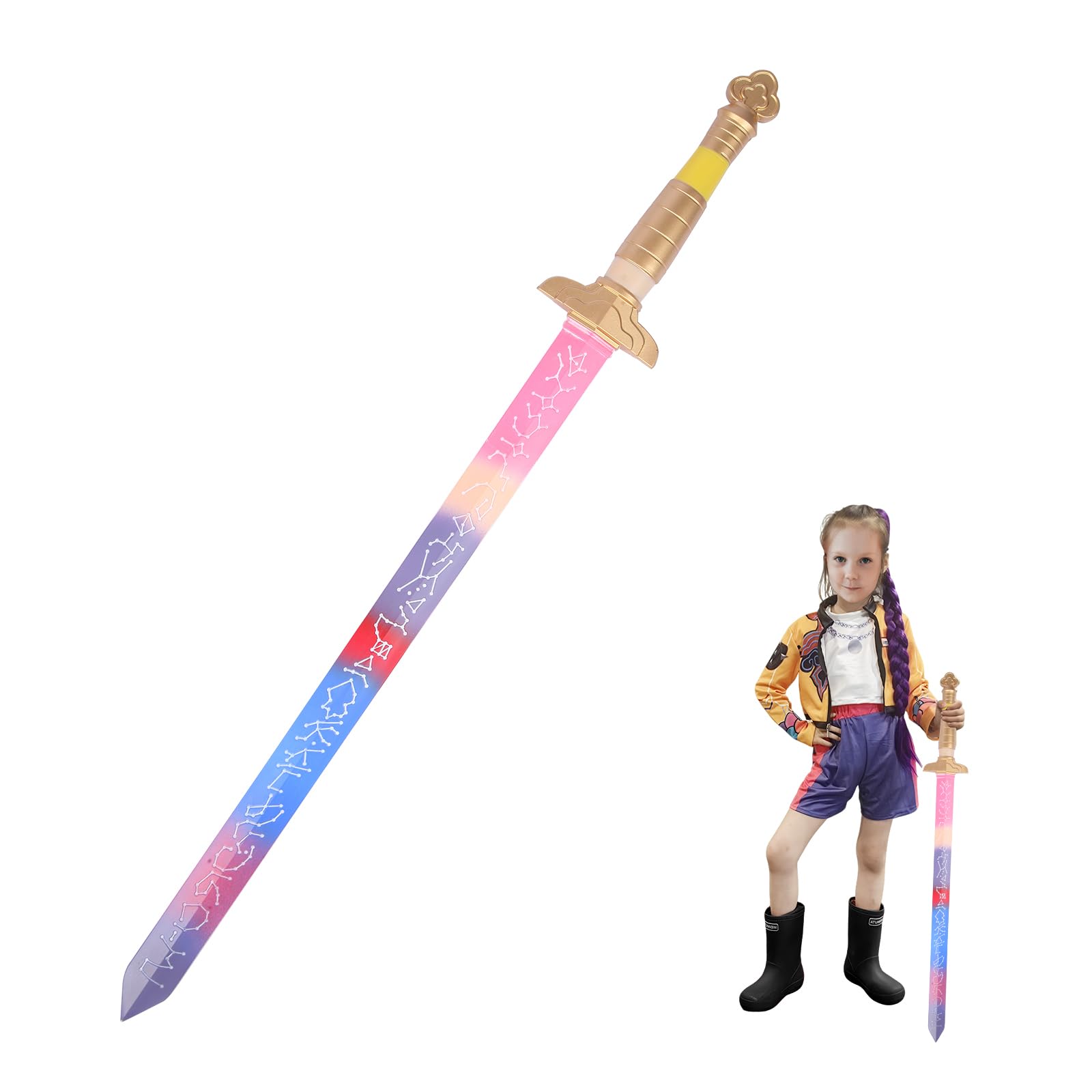 32 Inch One-Piece Flexible & Sturdy Sword Prop with Blue-Purple Gradient, Costume Accessory for Cosplay & Halloween — image 1