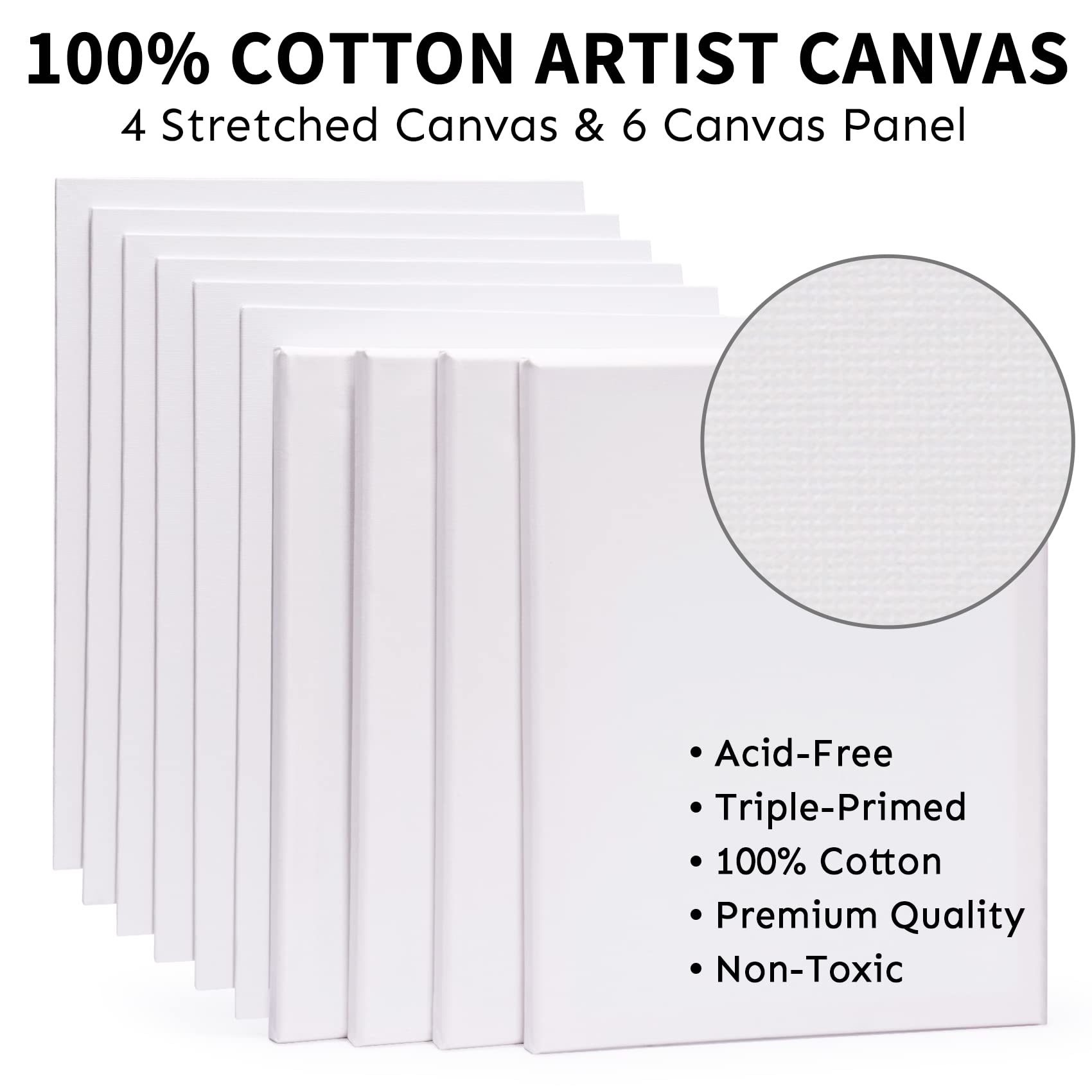 Buy 33 Piece Canvas Painting Kit, Acrylic Paint Set, Includes 4
