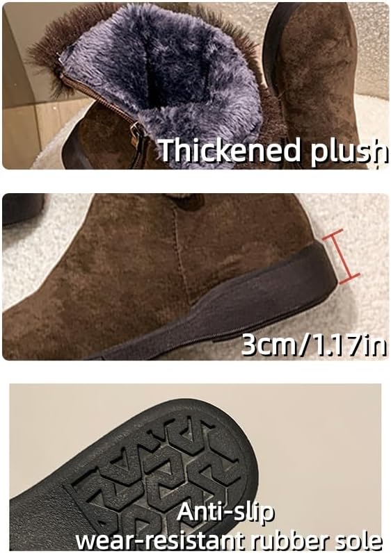 MGGMOKAY Women's Winter Snow Boots Fur Lining Waterproof Mid-calf suede Boot Outdoor Christmas Outfits - Image 3