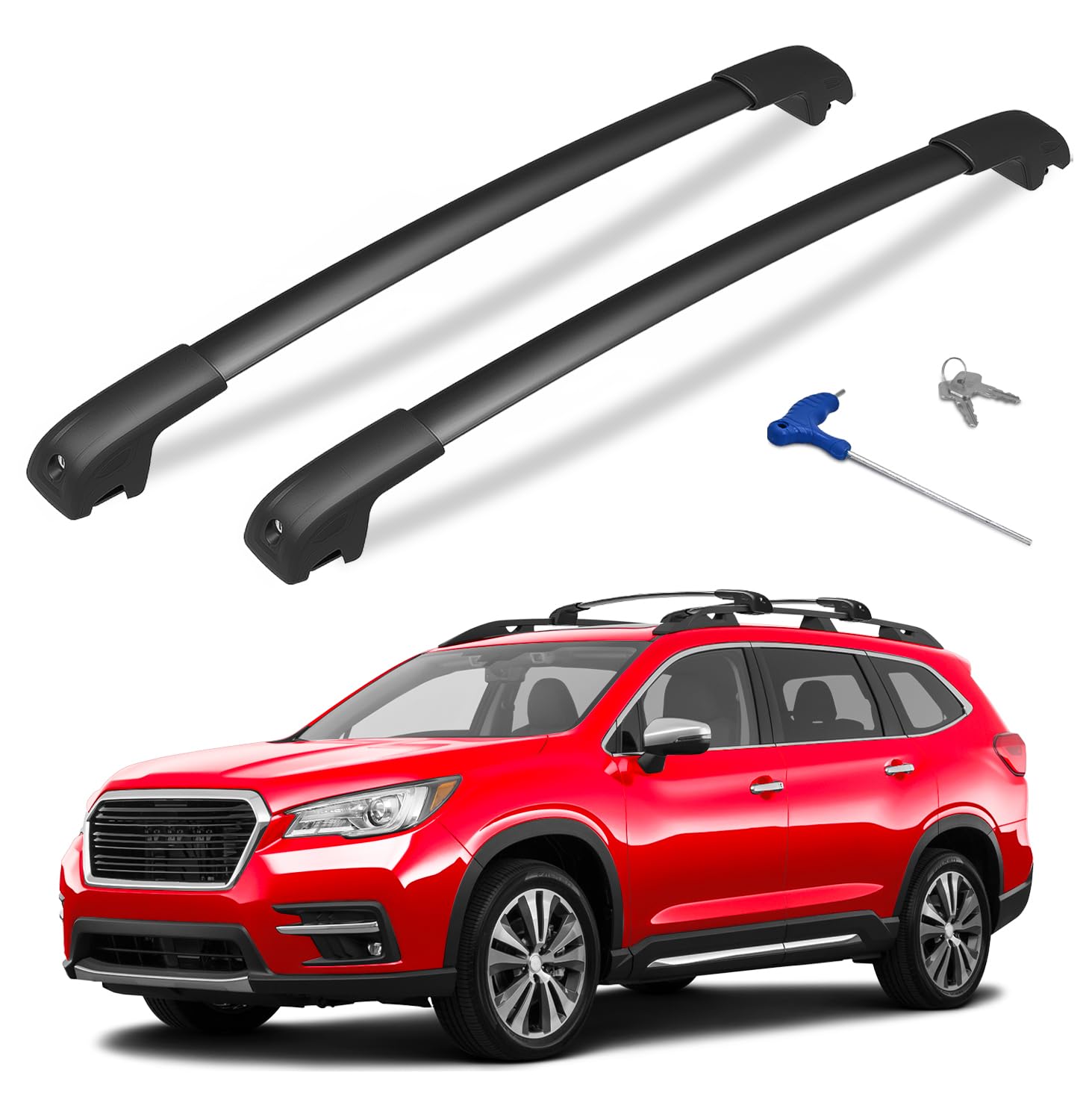 300lbs Lockable Roof Rack Cross Bars Compatible with Subaru Ascent 2019-2026, Aluminum Roof Crossbar for Rooftop Cargo Bars Luggage Kayak Canoe Bike Snowboard Racks