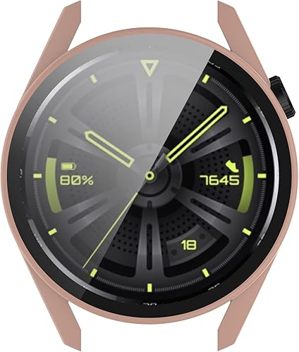 Miniatura 9 de FitTurn Funda protectora de pantalla compatible con Huawei Watch GT 3 de 1.654 pulgadas y 1.812 pulgadas con carcasa de vidrio templado HD, marco de