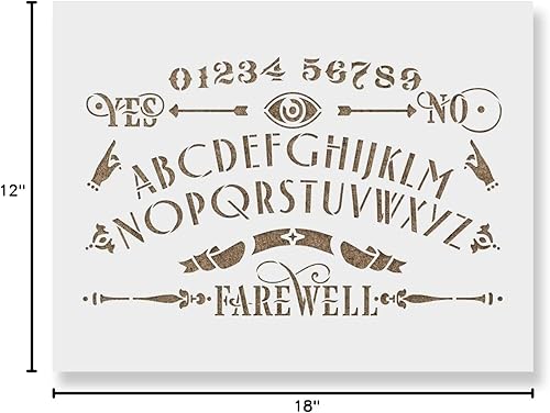 Miniatura 6 de Ouija - Plantilla de tablero para paredes y manualidades, plantillas reutilizables para pintar en tamaños pequeños y grandes