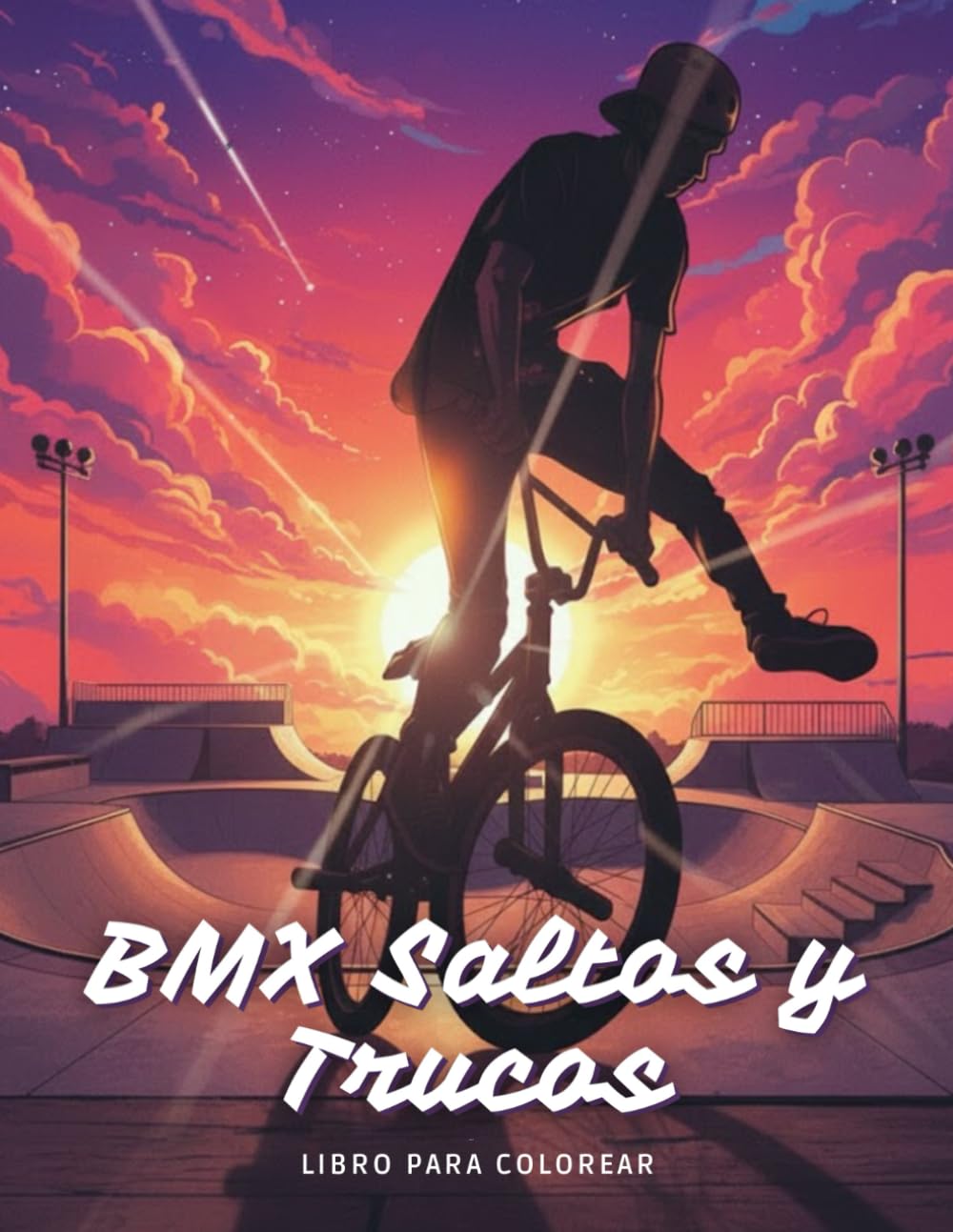 BMX Saltos y Trucos Libro para colorear: Regalo creativo para niños y jóvenes riders amantes del freestyle y la bicicleta de acrobacias
