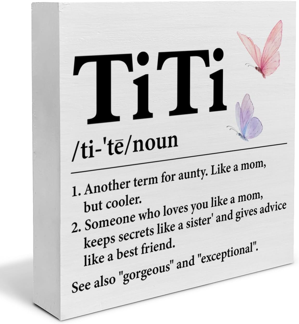 TiTi Definition Box Sign 5x5 Inch Aunty Decorative Desk Plaque