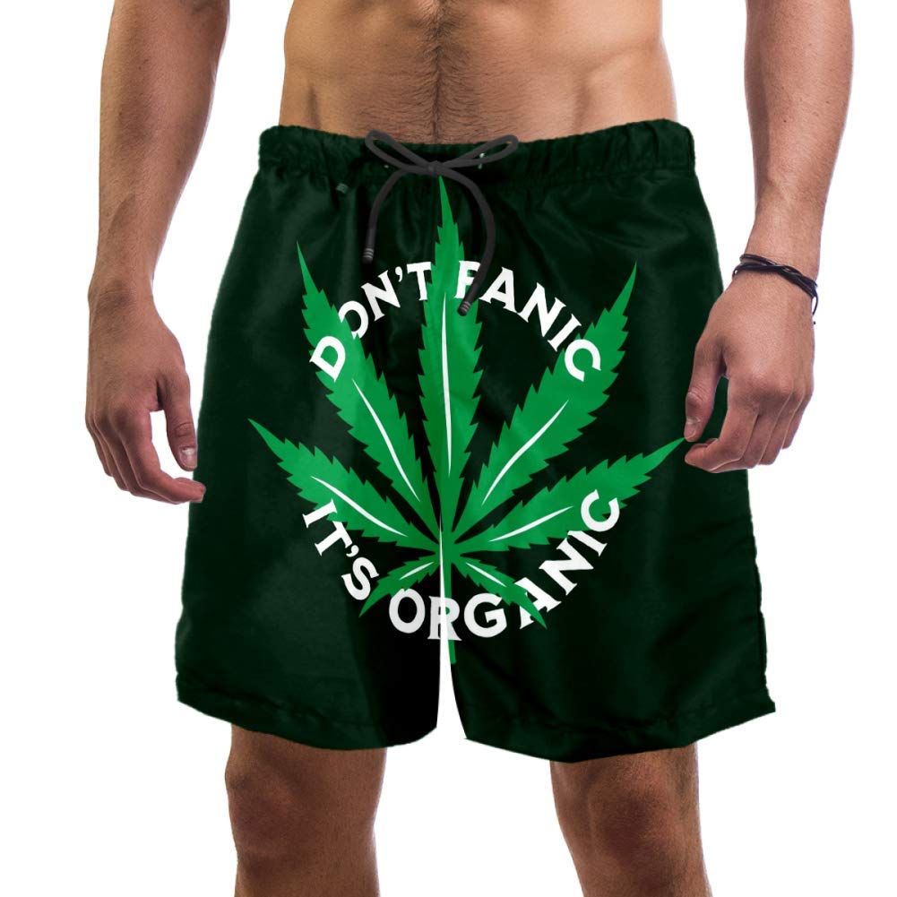 Eslifey Men's Multi Man Beach Shorts Cannabis Leaf Marijuana Leaves Swim Trunks Elastic Swimsuit Board Shorts For ,Xl
