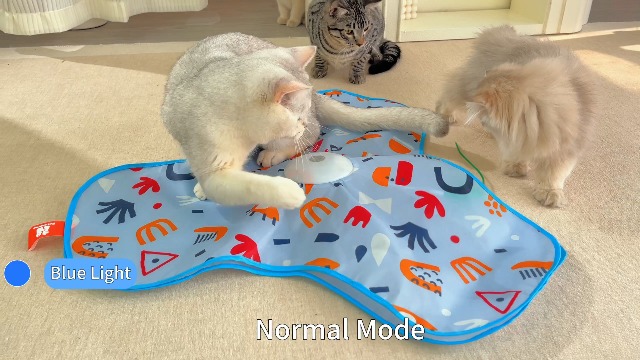 Potaroma Hide and Seek Interactive Cat Toys, Moving Concealed Wand Feather, Automatic Chargeable Indoor Kitten Exercise Kicker, Mouse Squeaky, Floral Cover - image 7