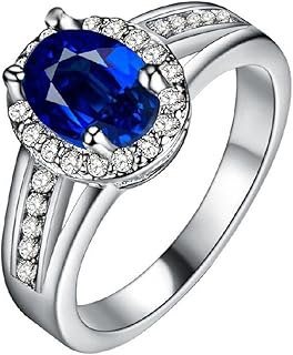 Red CZ Crystal Halo Statement Rings Women Fashion Silver Plated Jewelry PJ139