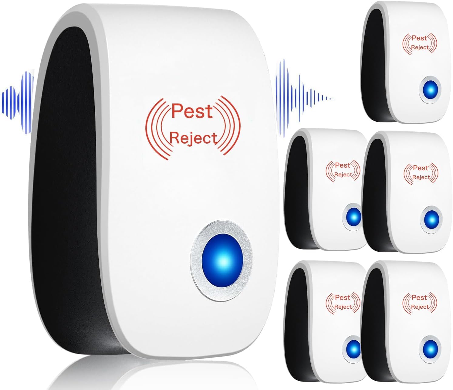 6 Packs Ultrasonic Pest Repeller, Indoor Mouse Repellent Pest Control Ultrasonic Plug in for Spiders, Mices, Mosquitoes, Cockroaches, Rodent, Bugs, Ants, Flies