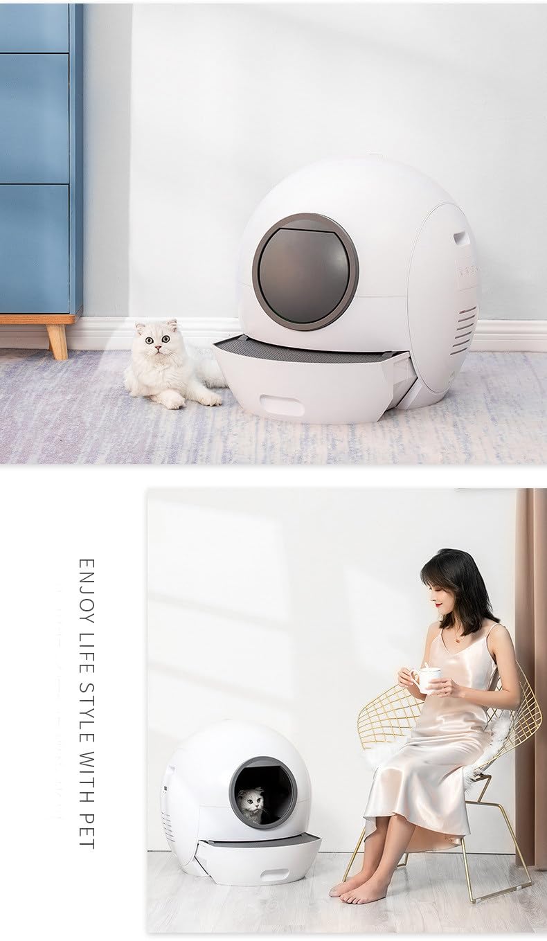 Lettiera per Gatti autopulente, Controllo App, Monitor Intelligente, Adatta a Tutti i Tipi di Gatti, rimozione degli odori, Facile da smontare e Lavare
