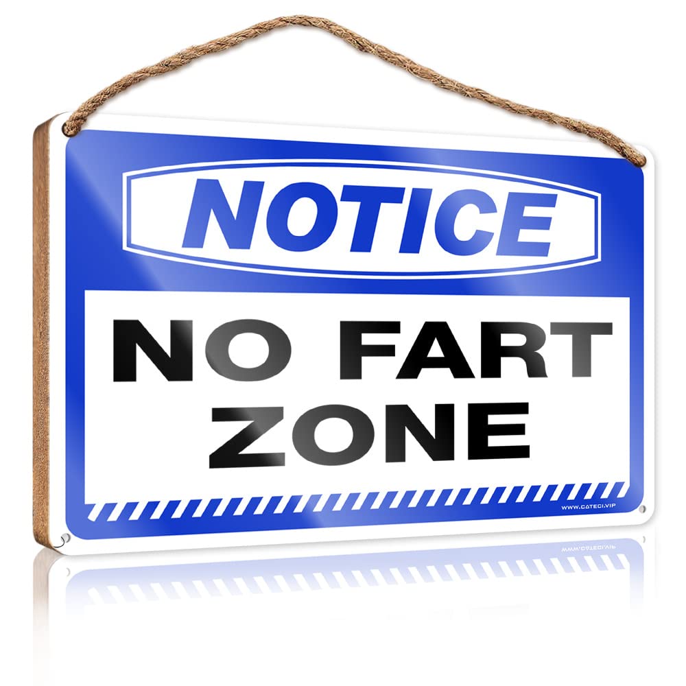 Bruntelo One Color Funny Kitchen Decor Notice No Fart Zone Wooden Sign Outside Decor Restroom Sign Funny(15X28cm)