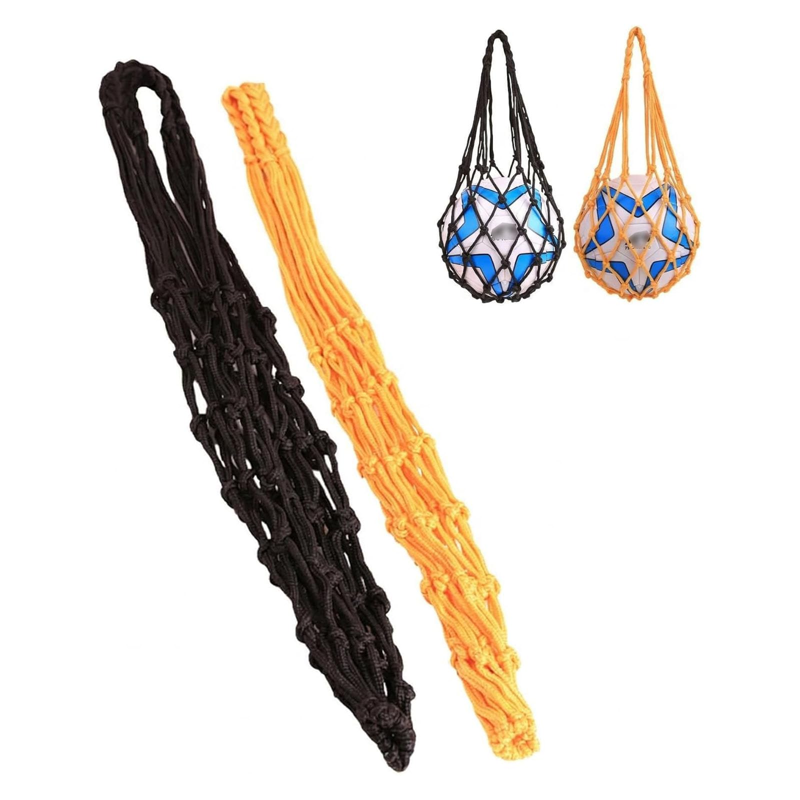 Abaodam 2pcs Mesh Bag for Basketball Ball Soccer Balls Sports Net Bag Drawstring Carrying Case-image-35