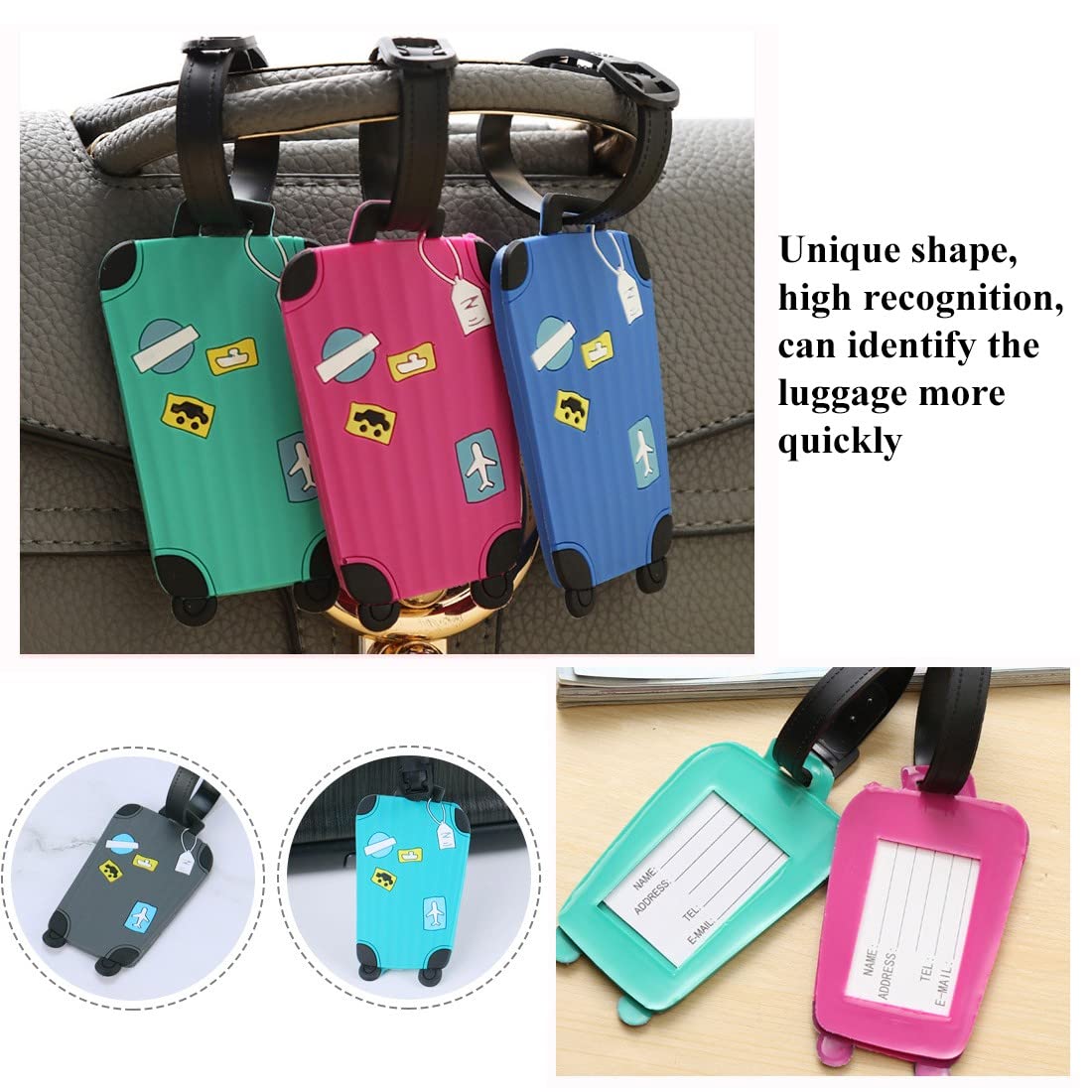 Etichette Per Valigie In Silicone | 2 Pezzi | Impermeabili E Regolabili - Foto 12