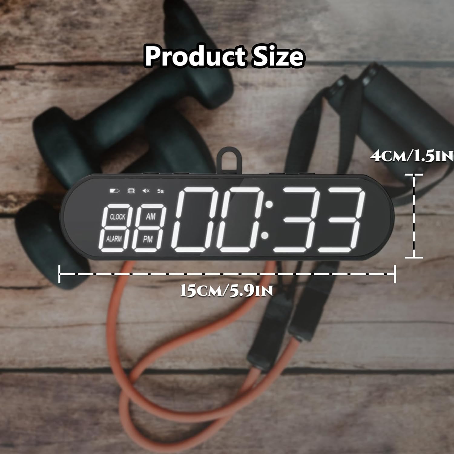 Minutnik Na Siłownię Zegar Interwałowy, 10-funkcyjny Timer Treningowy Zegar Interwałowy Przenośny Minutnik Na Siłowni Zegar Odliczający USB Ładowany Minutnik Do ćwiczeń Fitness Stoper Zegar Treningowy