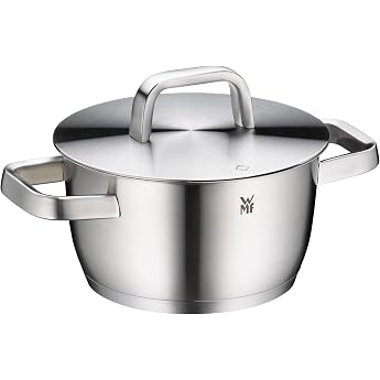 WMF Iconic Small Cooking Pot 18 cm High-Quality Stainless Steel Lid Induction 2.3 L Small Pot Heat Reducing Handles Polished Cromargan Stainless Steel Uncoated