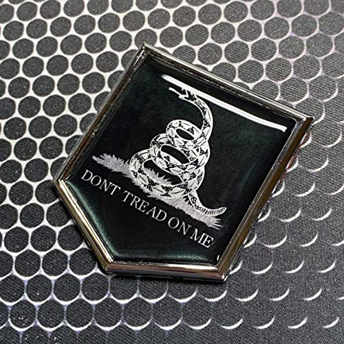 Dont Tread On Me Chrome Emblem Proud Metallic Flag Car 3D Domed Sticker 2"X 2.25" #TOP3
