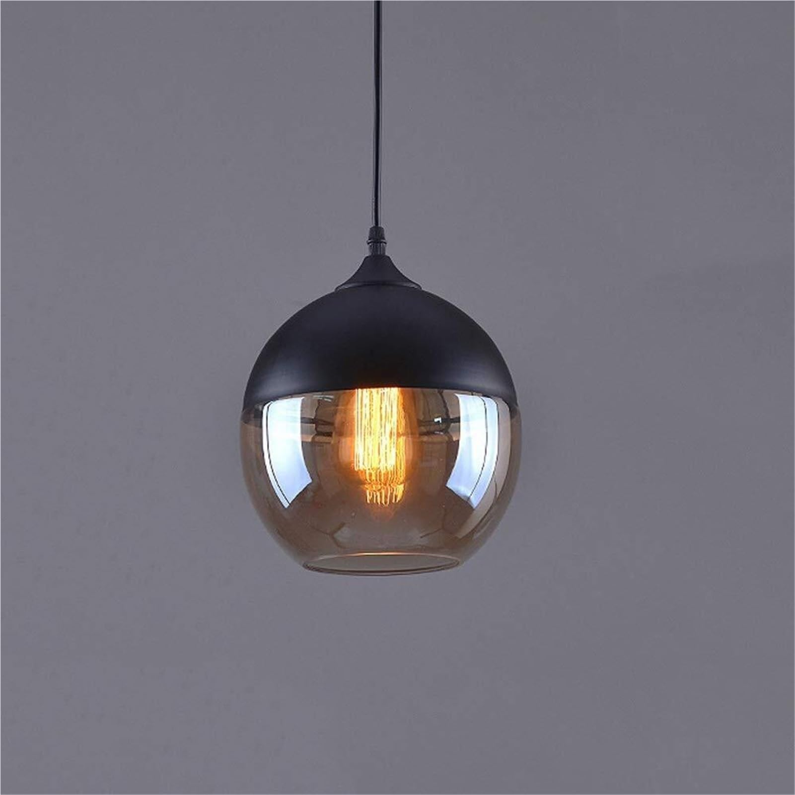 HUAYUSEDF Nordic Modern Loft Glass Pendant Lamp Chandelier Hanging Lighting Ceiling Fixture E26 E27 for Kitchen Restaurant Bar Living Room Bedroom(B,1)
