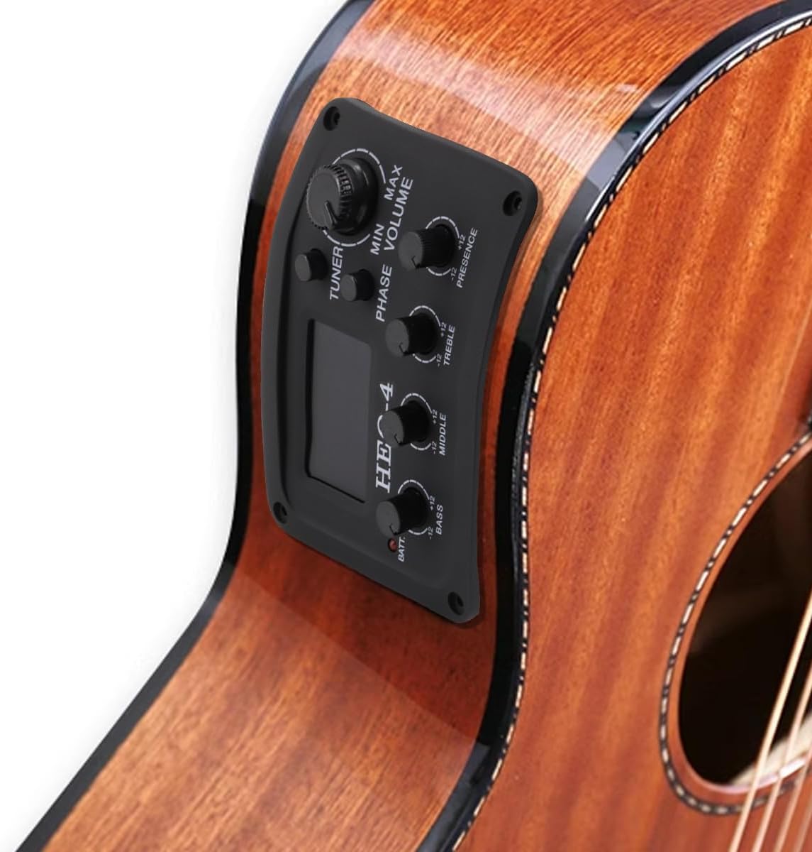 Acoustic 4 Band EQ Equalizer Guitar Preamp Piezo Pickup Tuner Acoustic Guitar Preamp Amplifier Equalizer Tuner (HEQ-4)