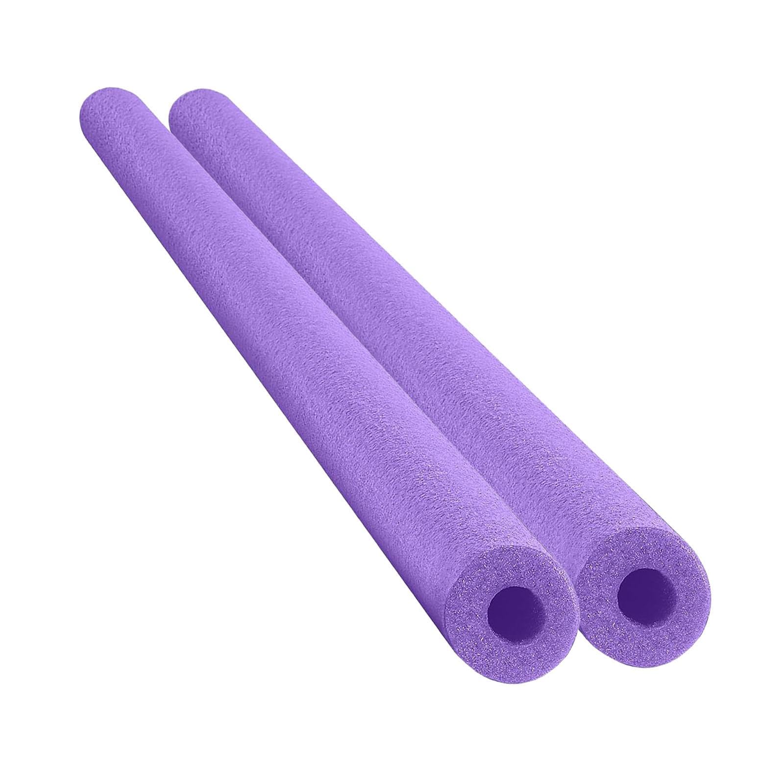 2Pcs Floating Pool Noodles with Hole Sponge Swimming Pool Noodles Swimming Pool Floats Hollow Tubes Beach Training Devices Reusable Swim Noodles for Trip Exercise, Adults and Children (Purple) — image 1