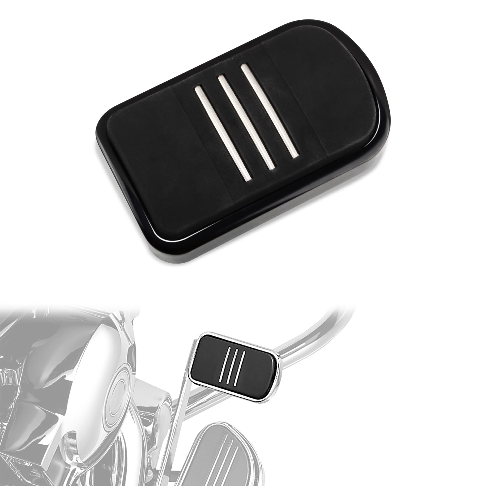 Large Brake Pedal Pad for Harley 12-16 FLD 86-17 FL Softail Black