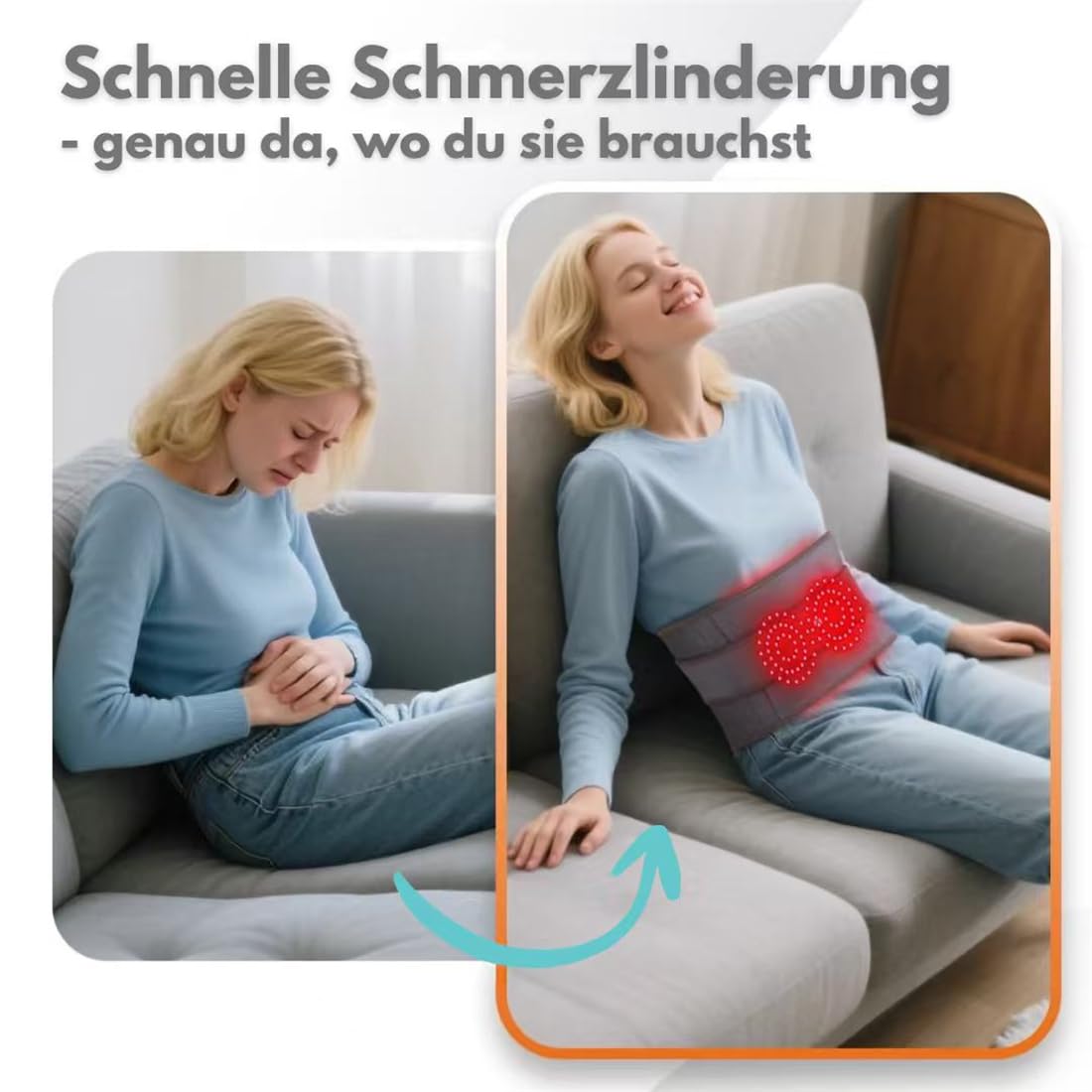 Damen und Herren Orthopädischer Rückengurt mit Rotlicht-, Wärme- & Vibrationstherapie – Verstellbarer Lendengurt 70–132cm zur Schmerzlinderung bei Rücken & Bandscheiben