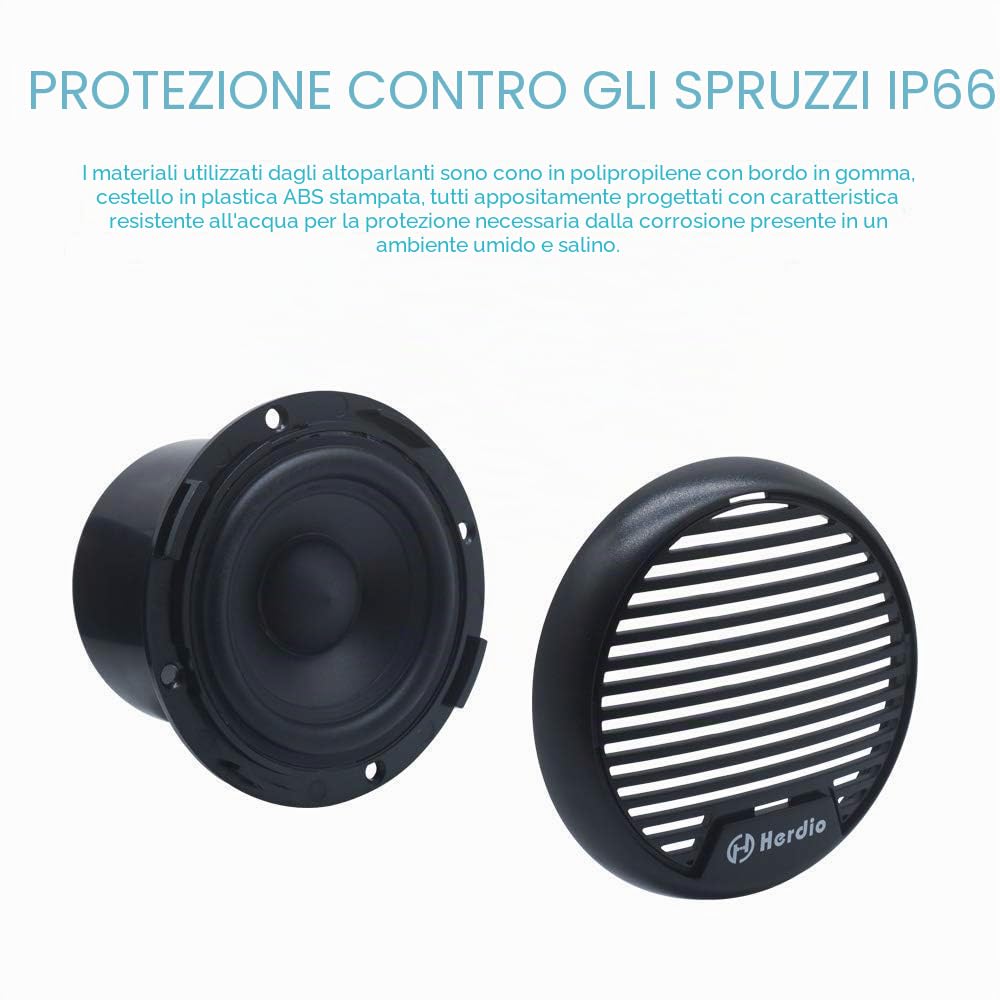 Herdio 7,6 cm resistente impermeabile per Moto Altoparlanti Altoparlanti Marine per Barca ATV Trattore UTV 140 W