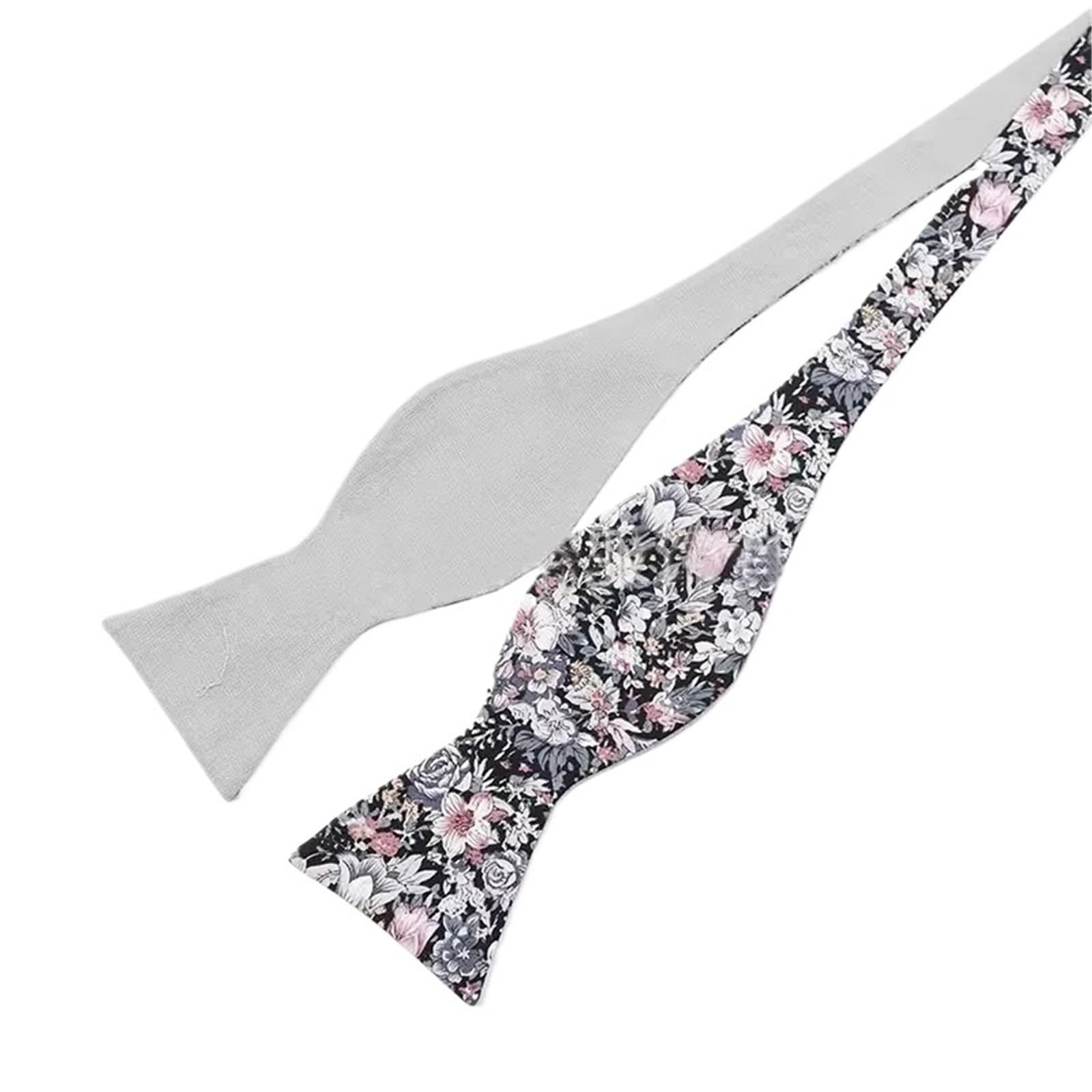 Mode Doppel Seite Selbst Fliege Einstellbar männer Baumwolle Dot Floral Schmetterling Hochzeit Party Zwei-Farbe