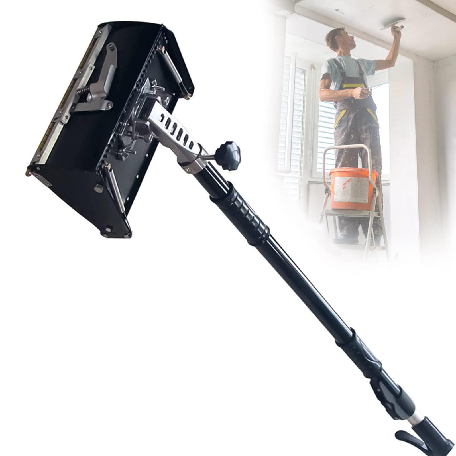 Pudełko do wykańczania płyt kartonowo-gipsowych z regulowanym uchwytem do pudełek Profesjonalne narzędzie do wykańczania płyt gipsowo-kartonowych,Black,10 inches