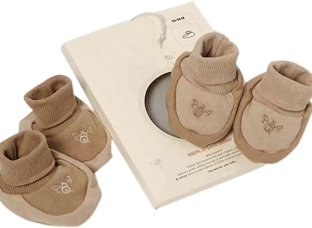 B nature Baby Apparel Accessories Shoes X 2 in A Pack-Wheat-Chestnut-Nb-3M