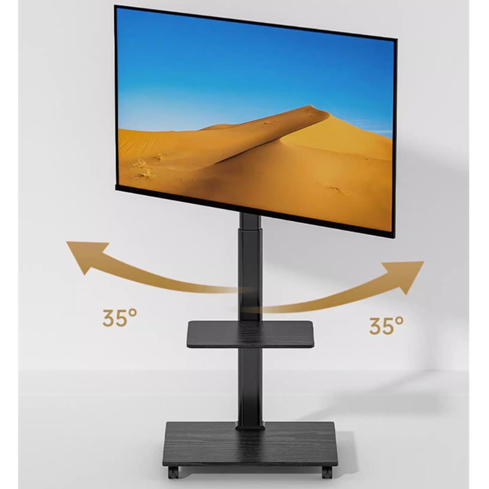 Soporte de Suelo portátil para TV - Soporte Universal con estantes para televisores LCD y LED de 32 a 70 Pulgadas. Altura Ajustable y gestión de Cables. Admite rotac, B-32-70in TV