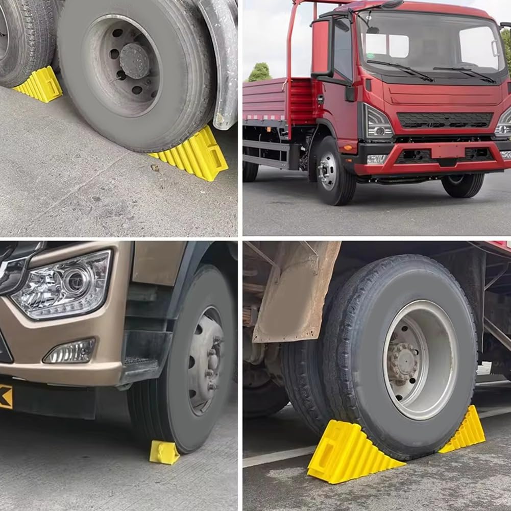 Cenette per Ruote per Rimorchi da Viaggio, Cunei per Ruote per Carichi Pesanti Antiscivolo, Fermi per Ruote Leggeri per Auto, Camion