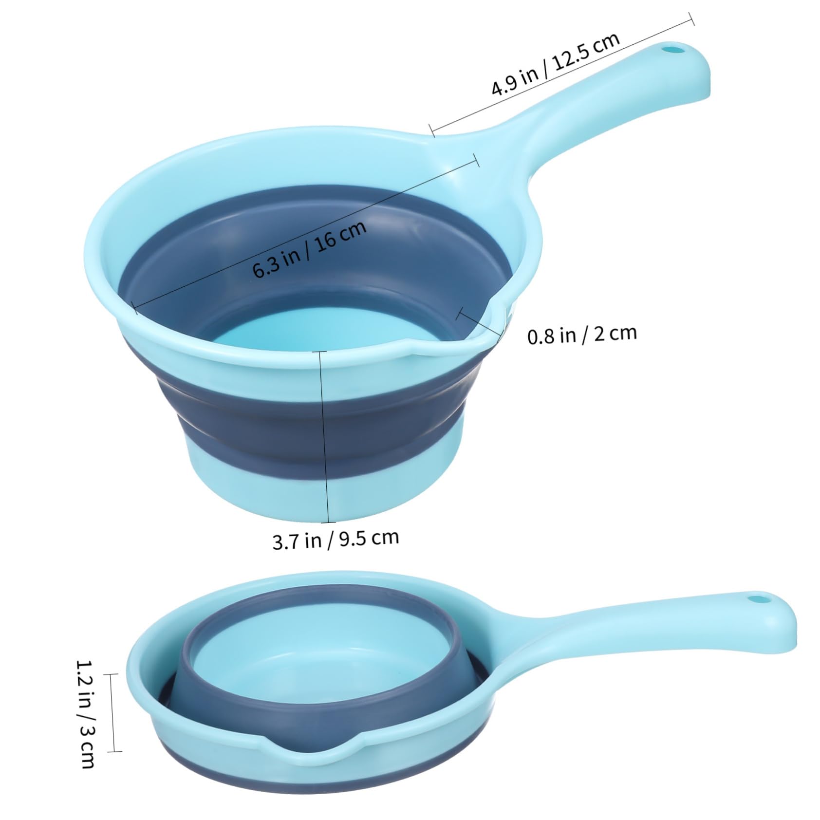 Cabilock 2Pcs Water Ladle Ergonomic Kitchen and Garden Water Scoop for Easy Serving and Plant Care Collapsible Design for Convenient Storage and Use