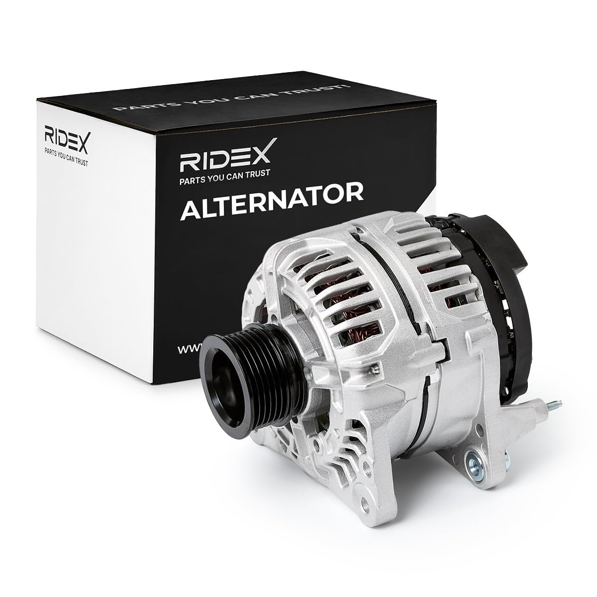 RIDEX 4G0008 Lichtmaschine 90A Generator LiMa 14V 12V Alternator mit Mehrfachriemenscheibe mit Riemenscheibe Kompatibel mit VW Golf IV Schrägheck 1J1 028903028D 028903028DX 030903023J
