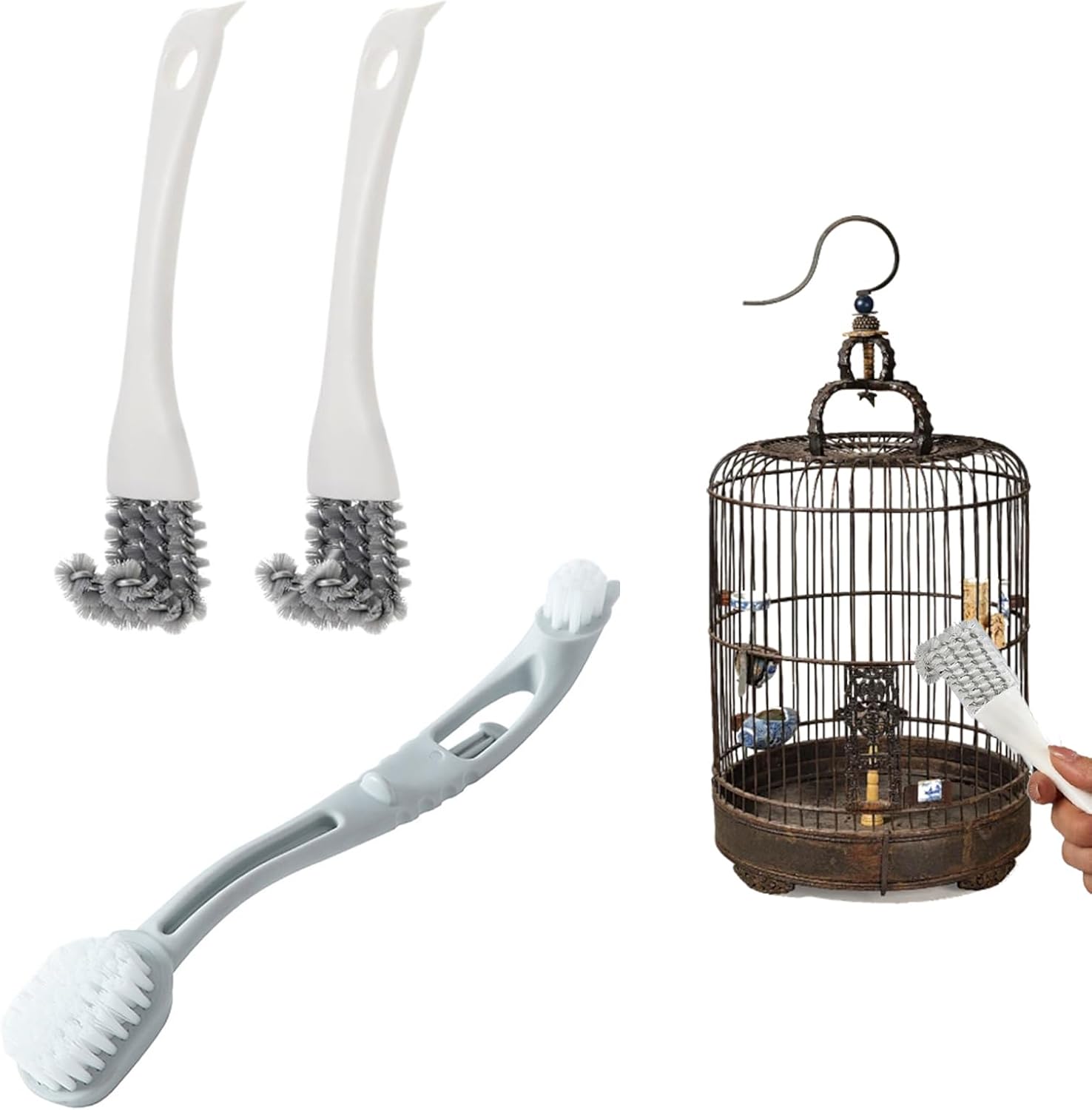3 Pcs Bird Cage Cleaner,Bird Cage Accessories,Poop Off Bird Poop Remover,Bird Poop Cleaner with Scraper,for Better Cleaning of Bird Droppings from Pet Cages Parrot Cages Bird Perches