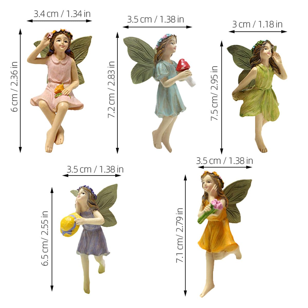 Amazon | FOMIYES 花の妖精ピクシー 5個 フライウィングミニチュア 花