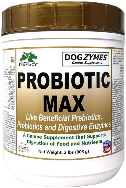 Dogzymes Probiotic Max -10 Billion CFU's Probiotics, Prebiotics, Digestive Enzymes (2 Pound)