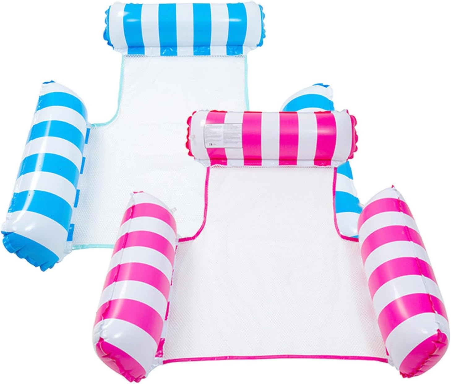 Inflatable Pool Float adults 2 Pack 4-in-1 Inflatable Water Hammock Swimming Pool Floating Chair Relax in the Swimming Pool, Beach, Bathroom,and Water Lounge Summer Holiday (Pink and Blue)