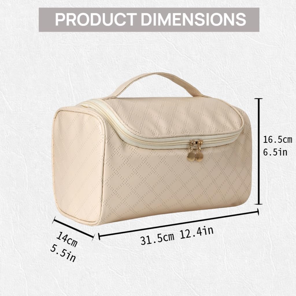 shark flex style case - premium leather travel bag for dyson airwrap & shark hair dryer airwrap, waterproof & easy to clean with 360° soft padding, lightweight hair tools travel bag (Cream)